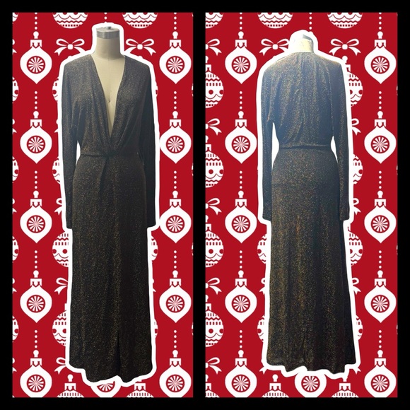 Reformation Metallic Black and Gold Maxi Knit Dress Small - Picture 5 of 14